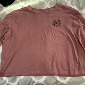 PINK Victoria's Secret Dusty Rose Long Sleeve crop tee